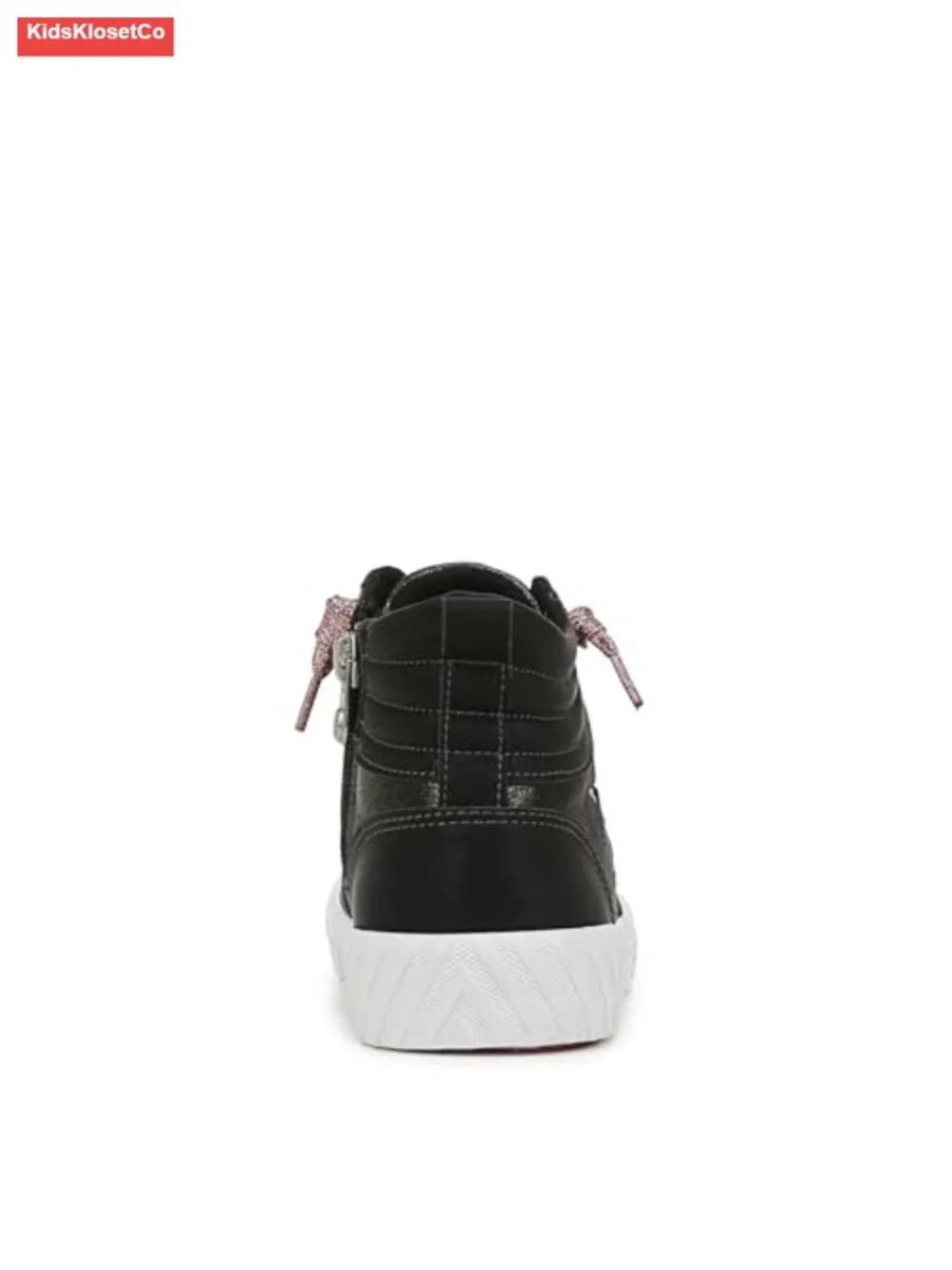 Girls High Top Sneakers Faux Leather Side Zipper Star Details